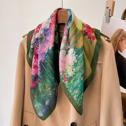 Printet Firkantet Tørklæde til Kvinder