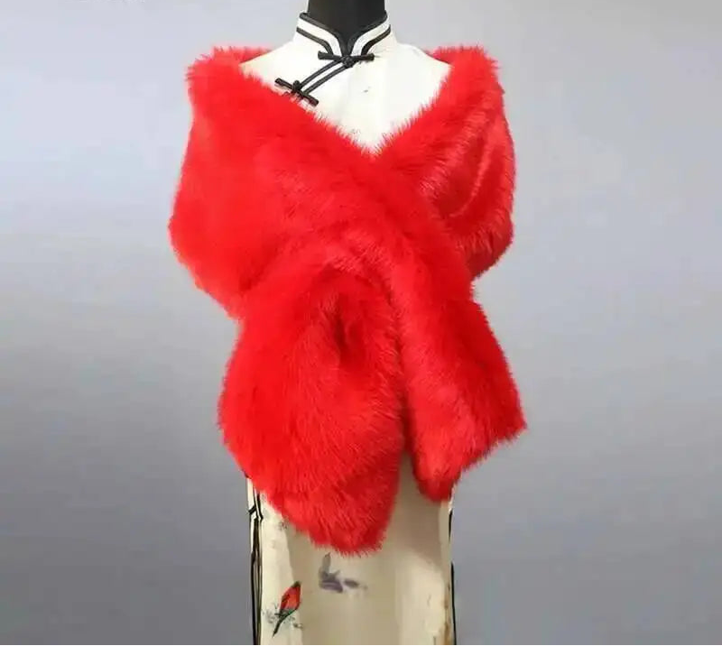 Vintersjal i Imiteret Pels til Kvinder