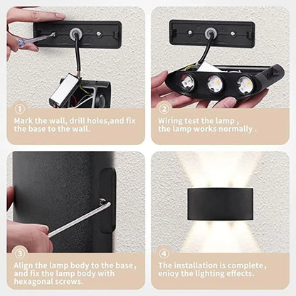 Moderne LED-Væglampe til Indendørs og Udendørs Brug