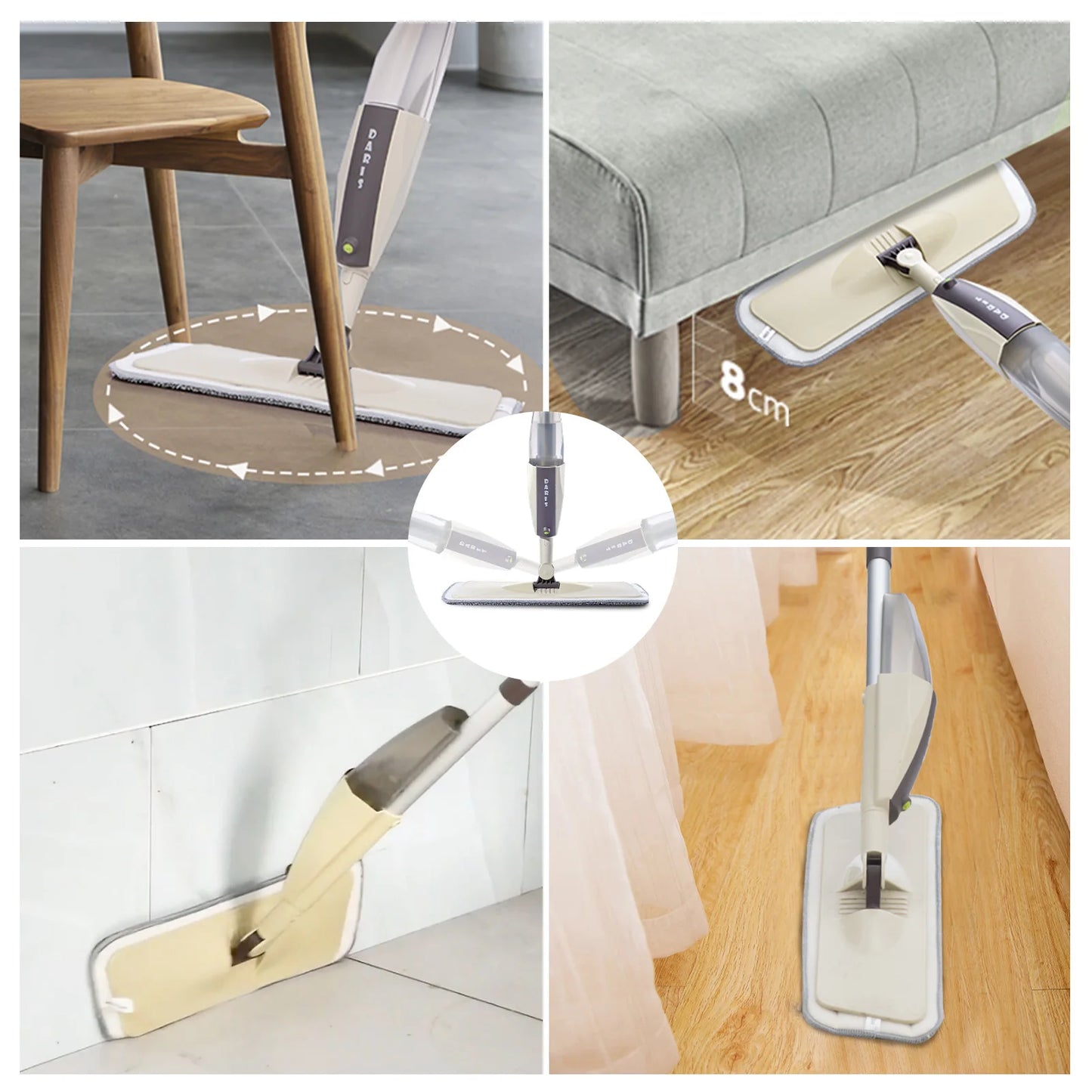 Spraymop- og Kostesæt med Mikrofiberklude