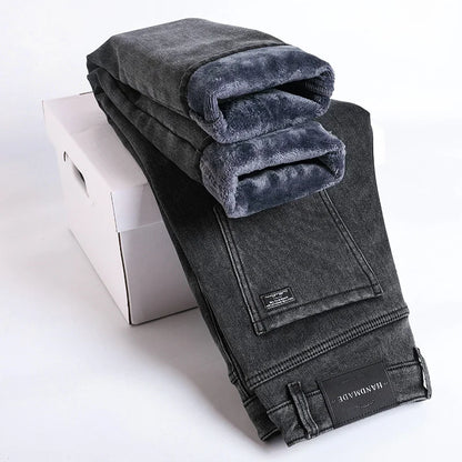 Herre Vinterfleece Denim Jeans