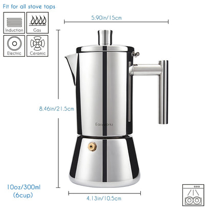 Espressomaskine i Rustfrit Stål Moka-Kande