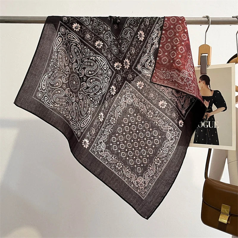 Printet Firkantet Tørklæde til Kvinder