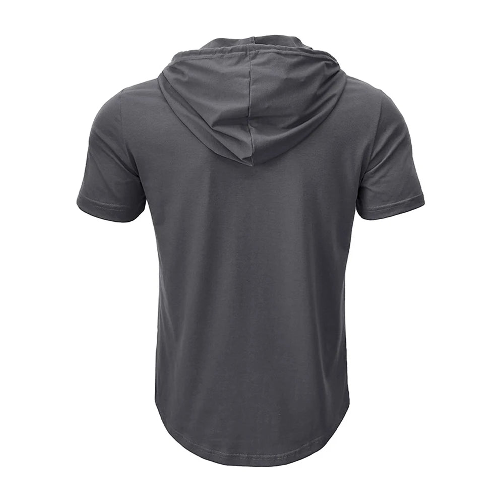 Herre Slim-Fit Hættetrøje Letvægt Sports T-Shirt