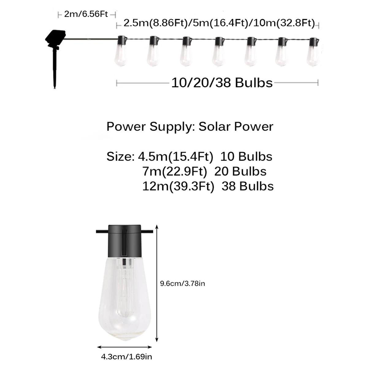 LED Udendørs Solar Lyskæde