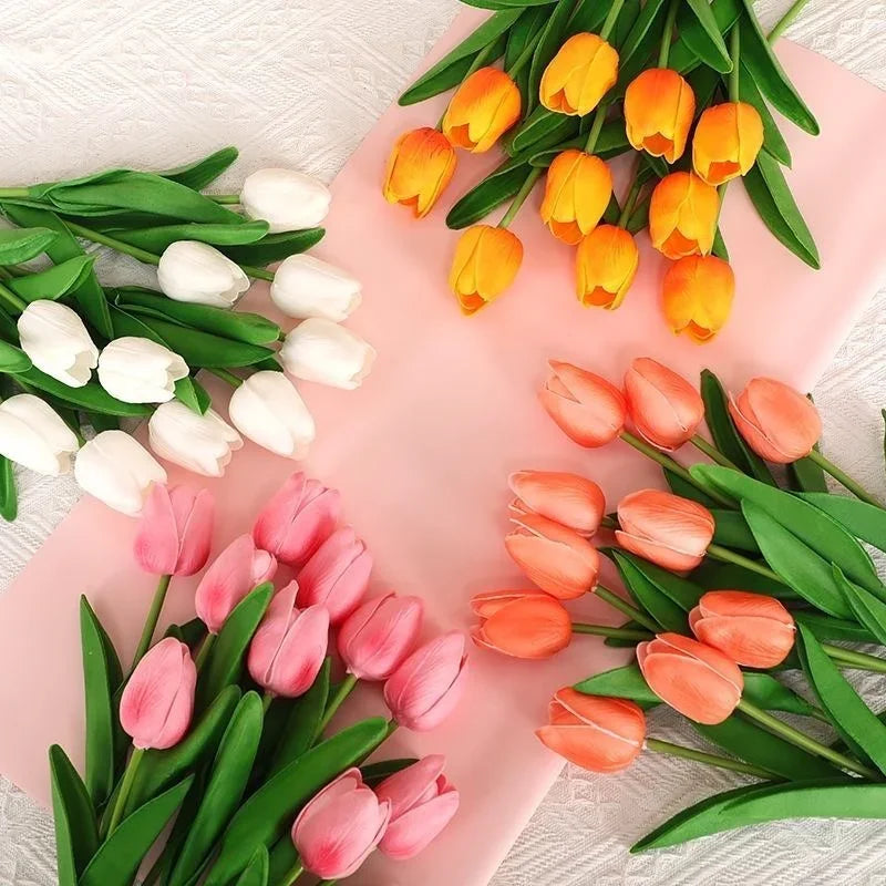 5 stk. Kunstige Tulipanblomster til Hjemmeindretning