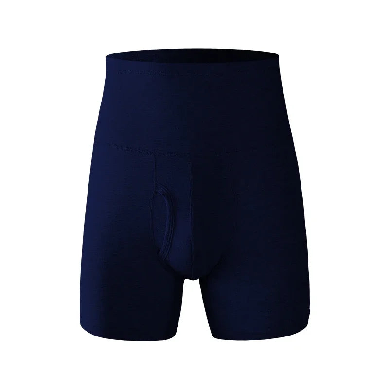 Herre Bomulds Boxershorts med Høj Talje og Lange Ben