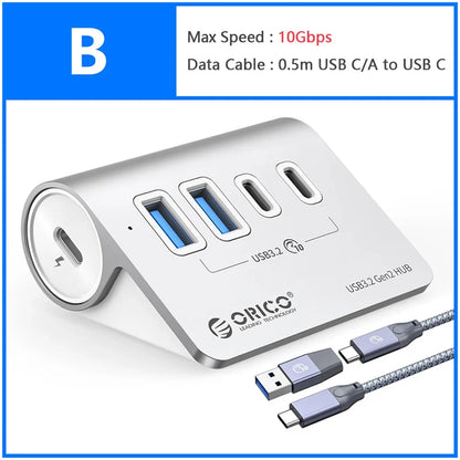 USB C Hub med PD60W Opladning og Flere Porte