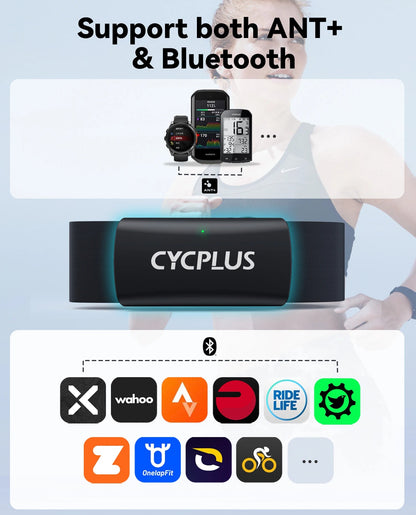 Smart GPS-Cykelcomputer med Hastighedsmåling og Medfølgende ANT+/Bluetooth-Pulsbælte til Komplet Præstationsovervågning
