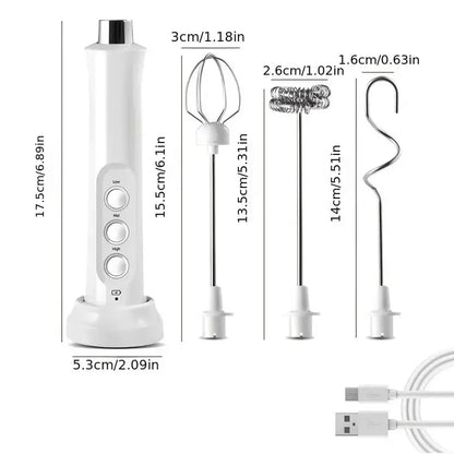 Genopladelig Elektrisk Mælkeskummer - 3 Hastigheder