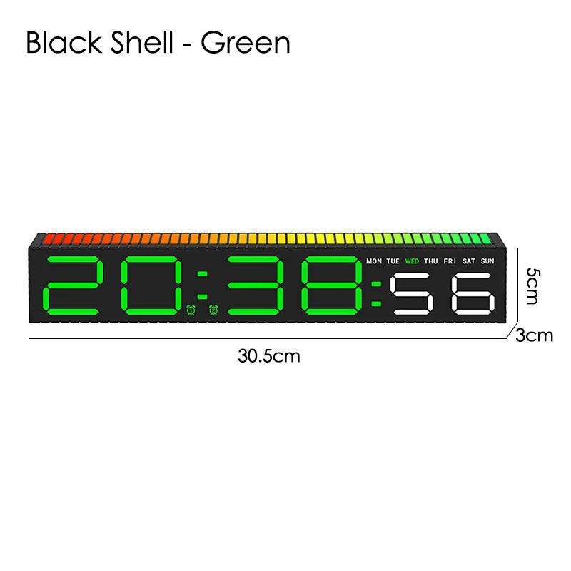 LED-skrivebordsvækkeur med Rytmelys