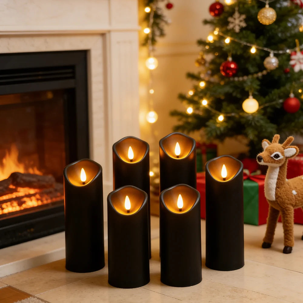 Sæt med 5 Flammefri LED-Lys med Realistiske Flammer