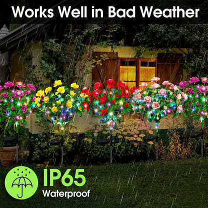 LED Blomster Solcellelampe