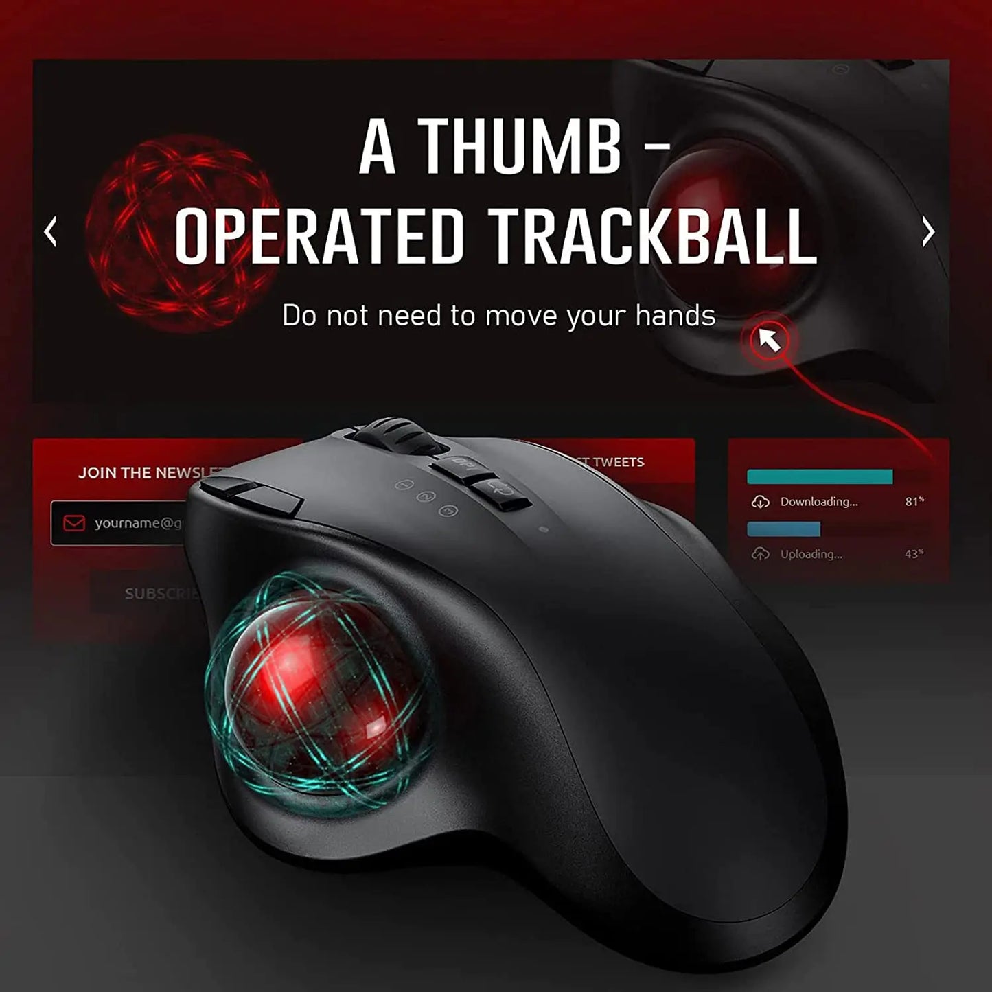 Genopladelig Trådløs Trackball Mus