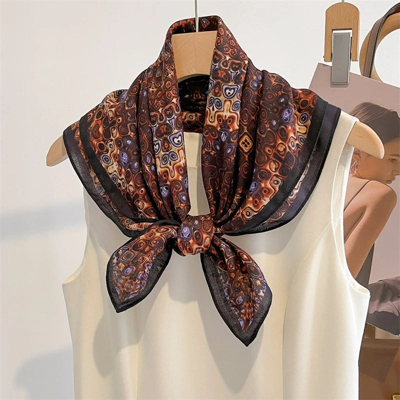 Printet Firkantet Tørklæde til Kvinder