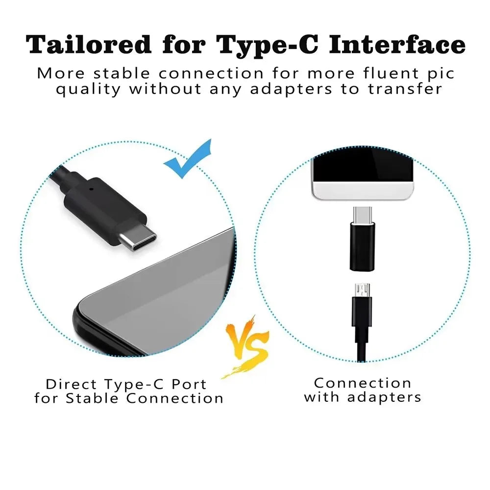 USB Type-C Endoskopkamera med LED-lys