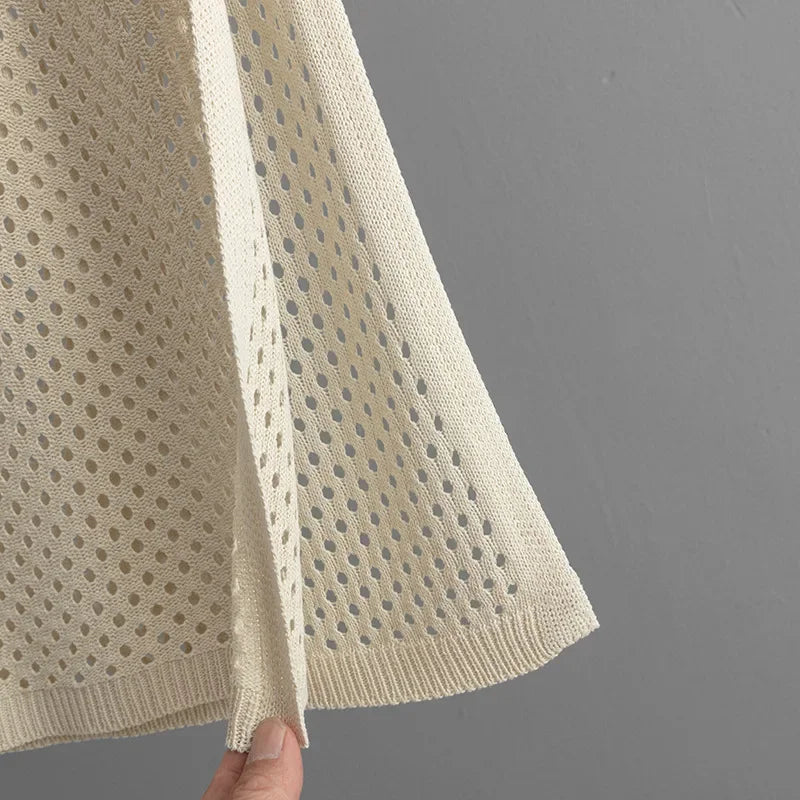 Dame Striktrøje og Nederdel Sæt