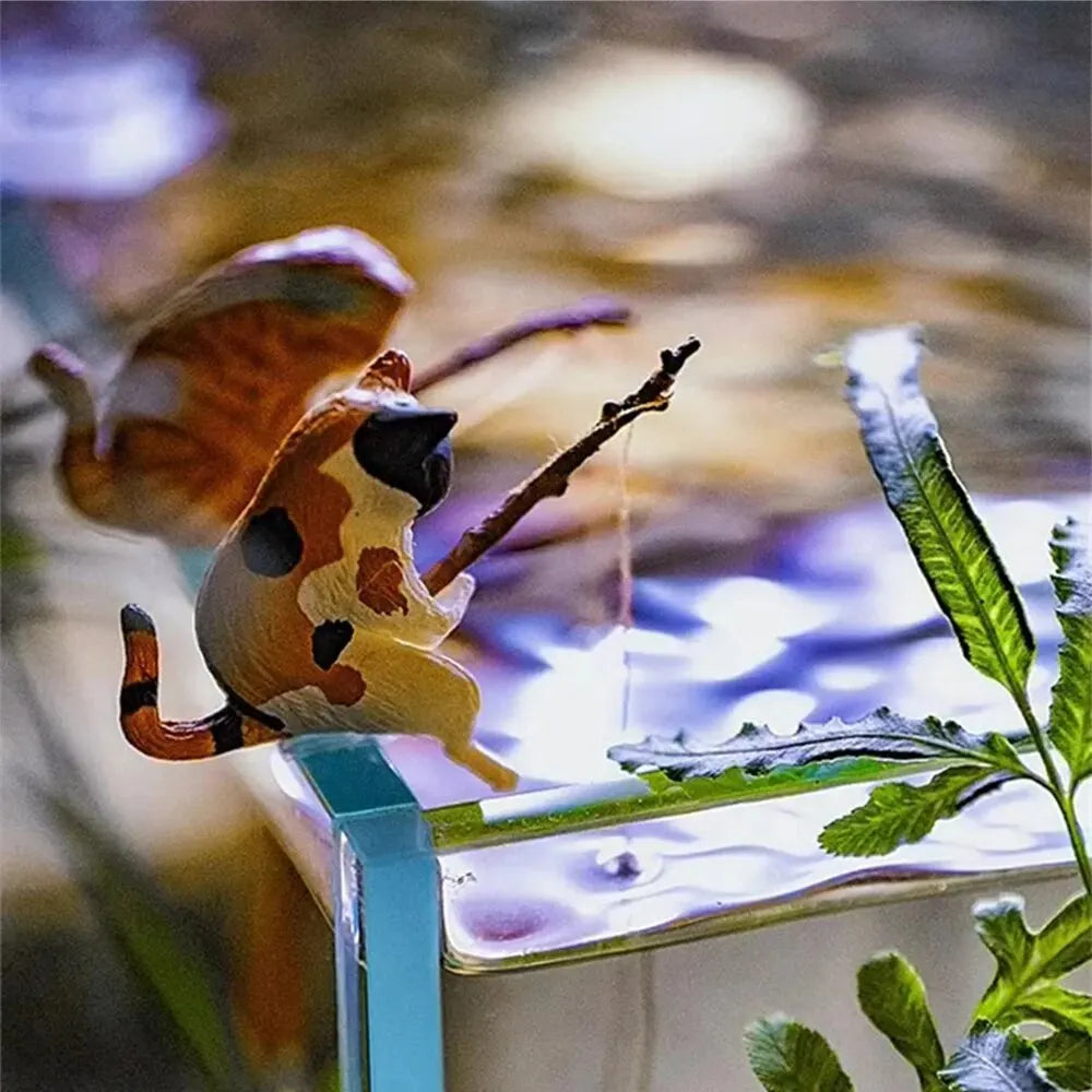 Mini Hængende Katte-Akvarium til Skrivbord