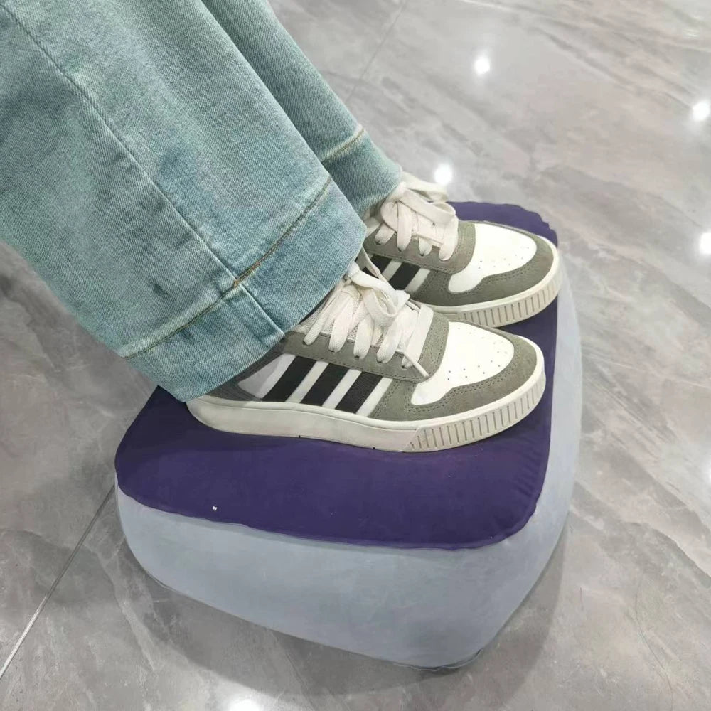 Oppustelig Fodstøttepude til Rejser, Kontor og Hjem