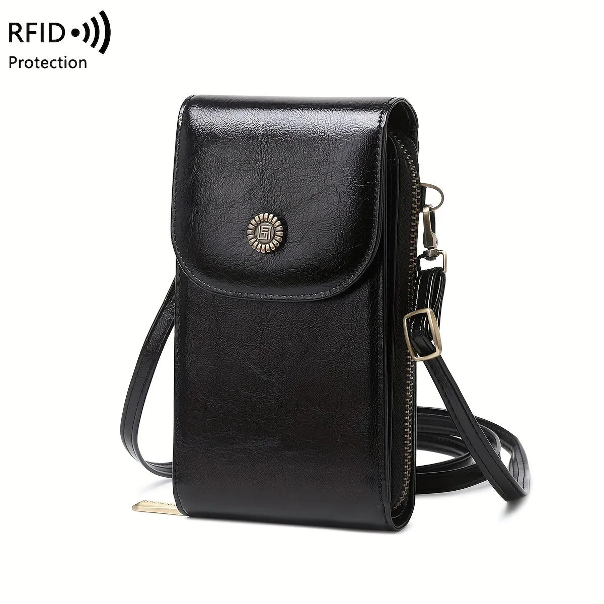 RFID-Beskyttet Crossbody-Telefonpung til Kvinder
