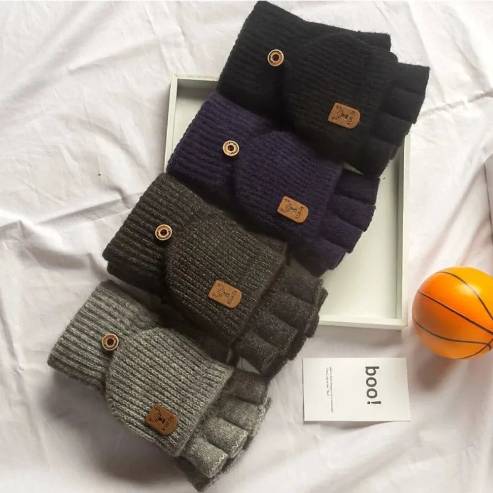 Varme Strikkede Fingerløse Handsker til Vinter