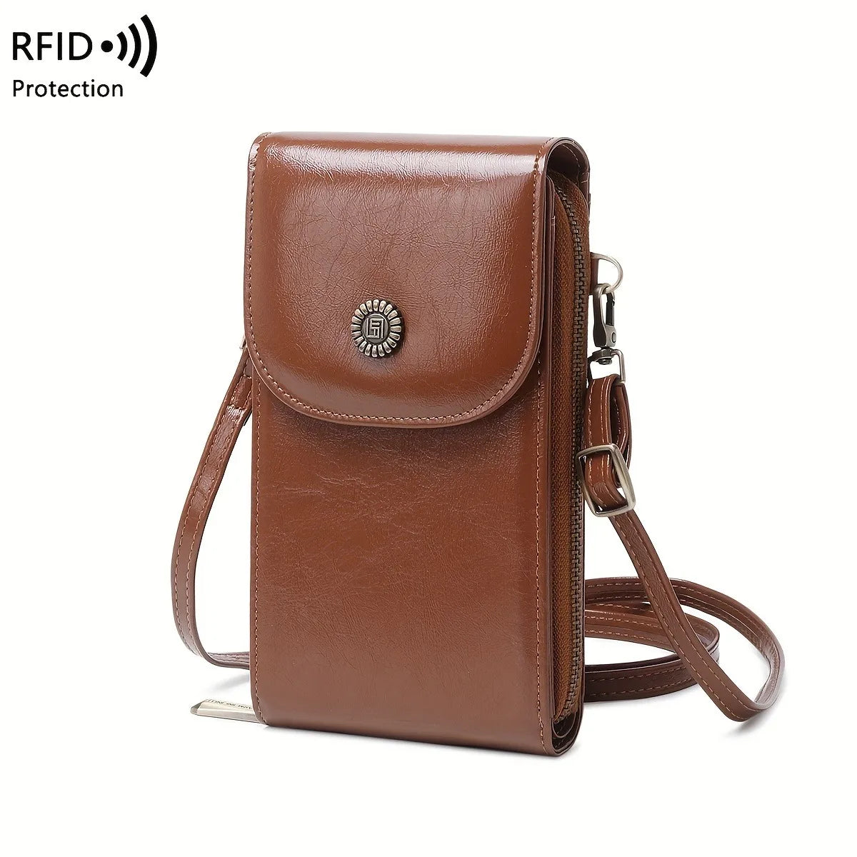 RFID-Beskyttet Crossbody-Telefonpung til Kvinder