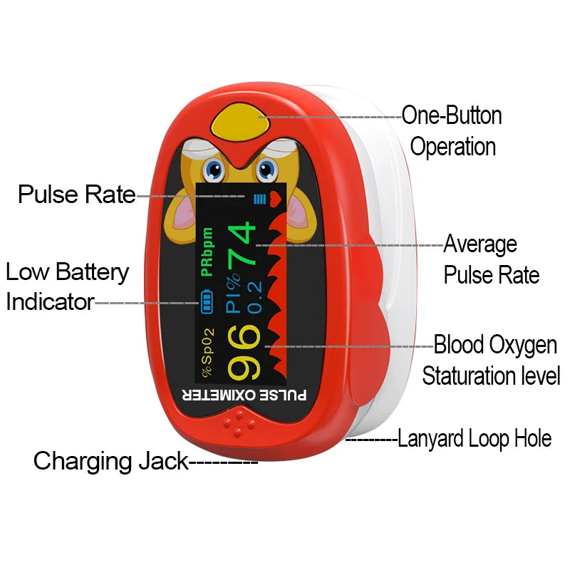 USB Pædiatrisk Pulsoximeter Monitor