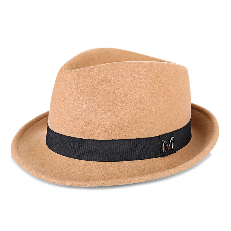 Herre Tyk Varm Vinter Fedora Hat
