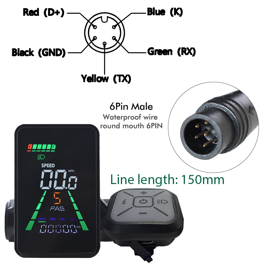 LCD-Display til Elektrisk Cykel og Elektrisk Løbehjul