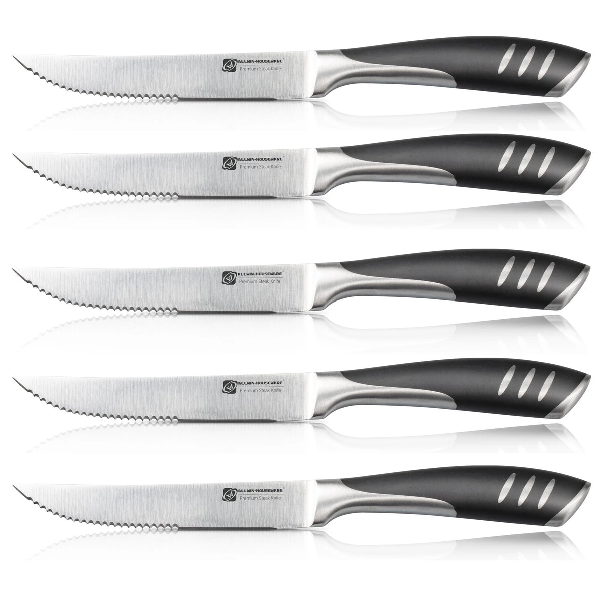 5/8 stk. Tandet Steakkniv i Rustfrit Stål