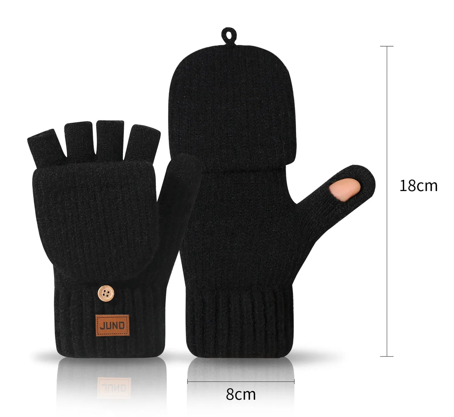 Varme Strikkede Halvfinger Vinterhandsker