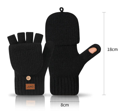 Varme Strikkede Halvfinger Vinterhandsker