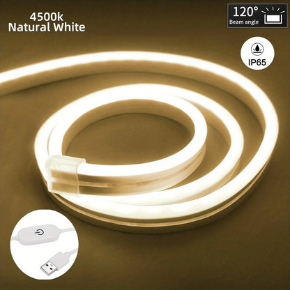 LED Neon Lysstrimmel med USB og Touchdæmper