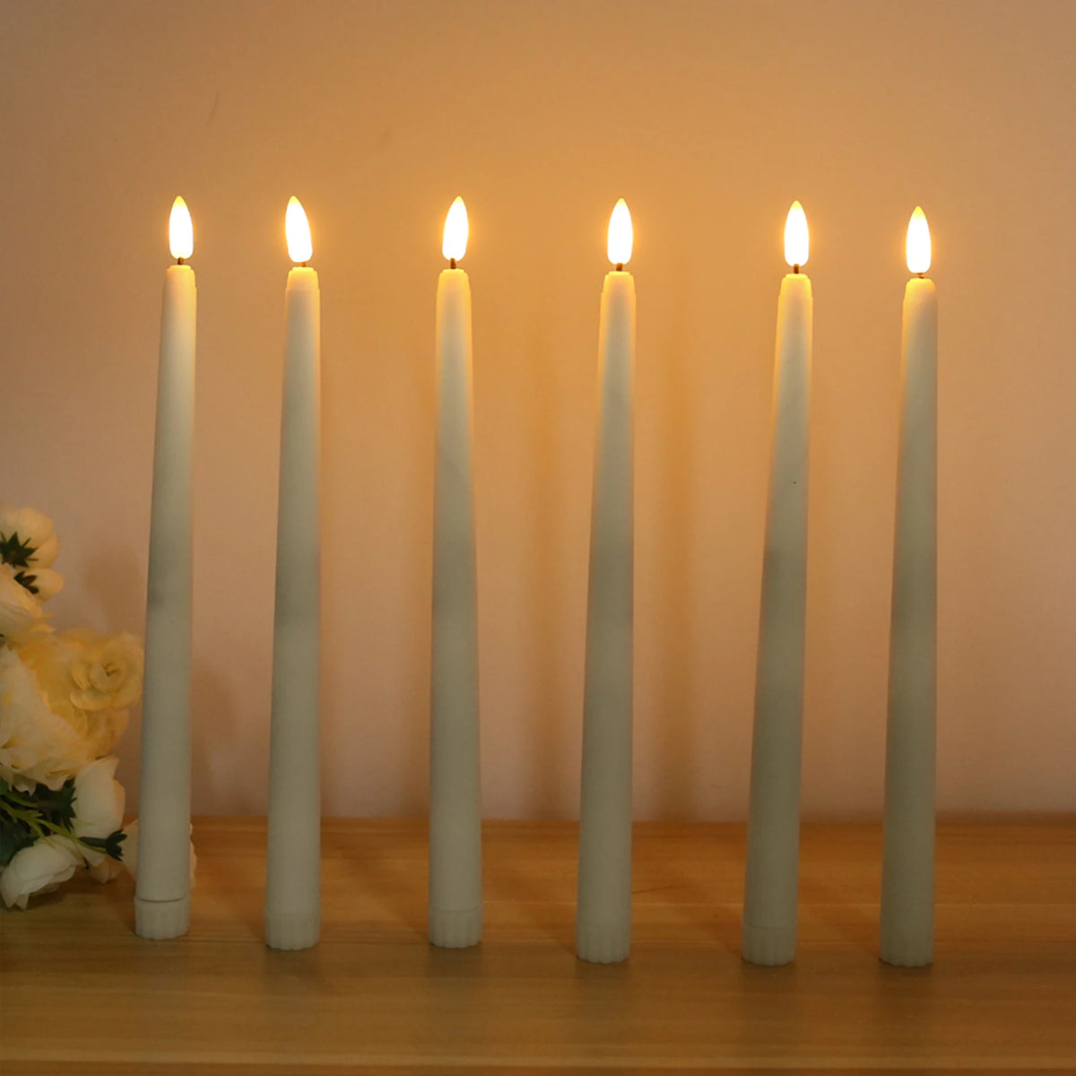 Flammefri LED Stearinlys med Fjernbetjening 6-Pak