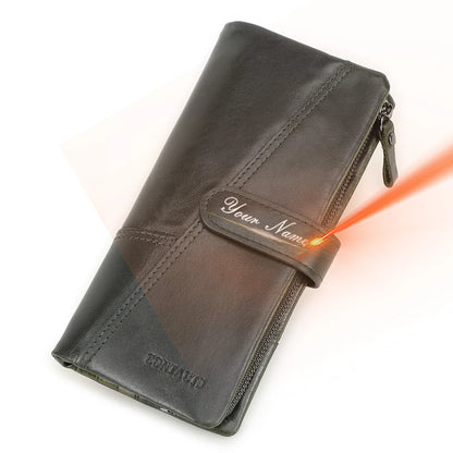 Lang Læderpung med Kortlommer og Møntpung