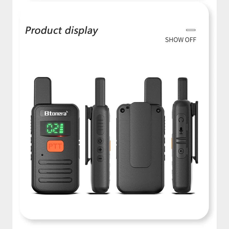 Mini Walkie Talkie med Lang Rækkevidde Radiosæt