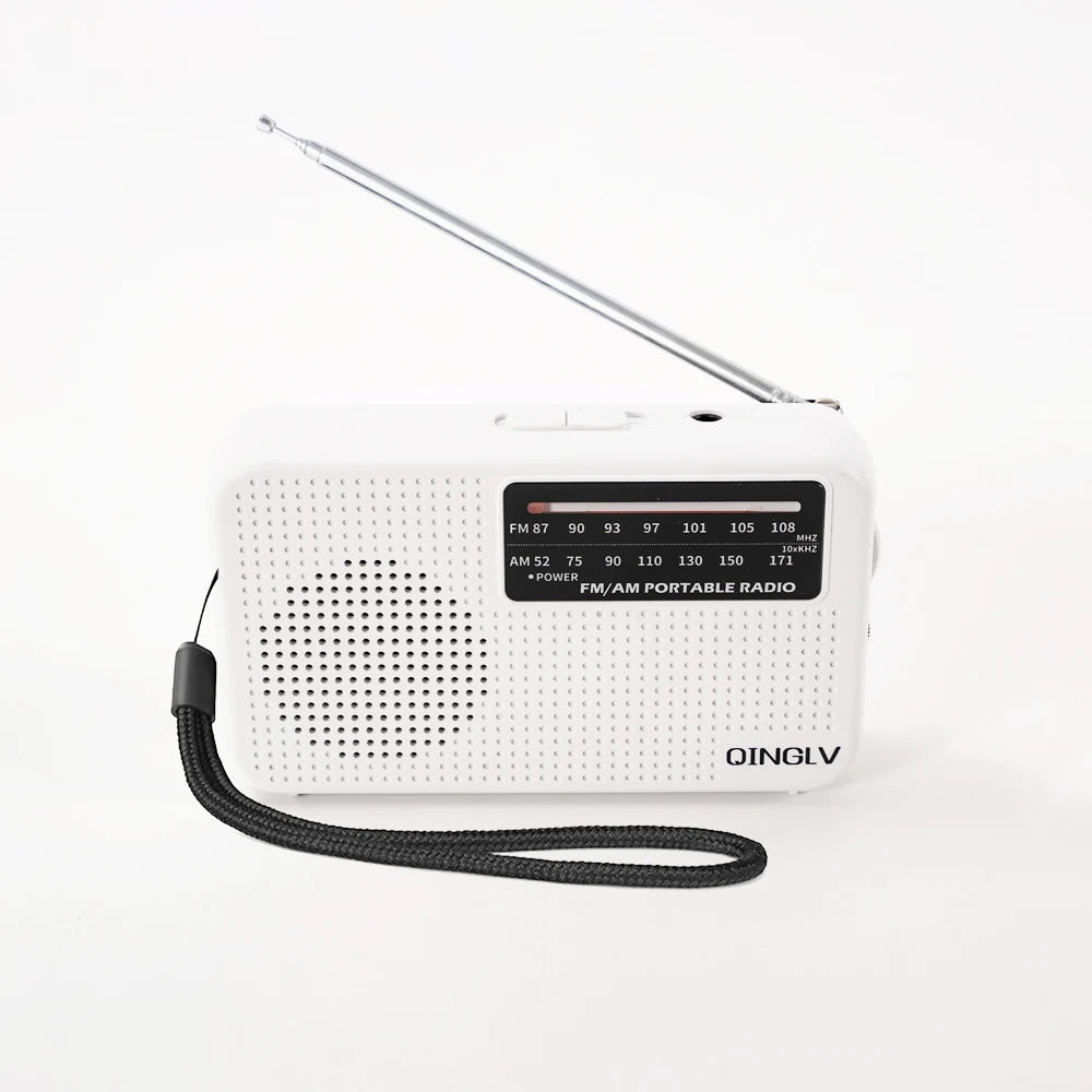 Mini Bærbar AM/FM-Radio med Hovedtelefonstik