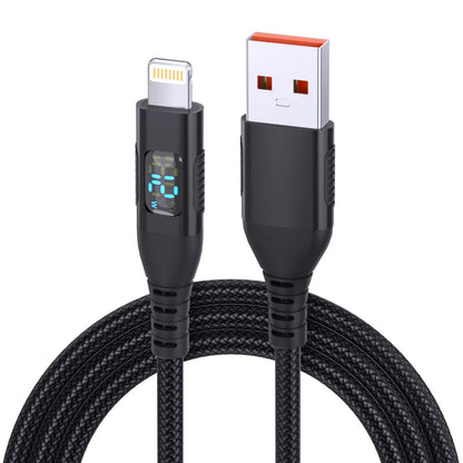 USB-A til Lightning Opladningskabel med LED-Display