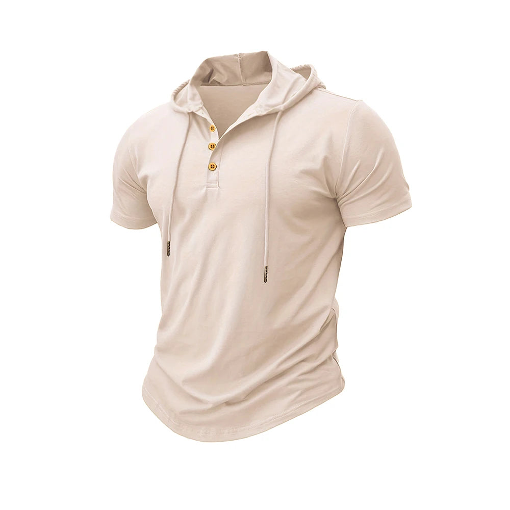 Herre Slim-Fit Hættetrøje Letvægt Sports T-Shirt
