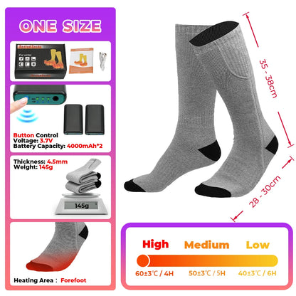 Genopladelige Varmestrømper til Vinter med Fjernbetjening