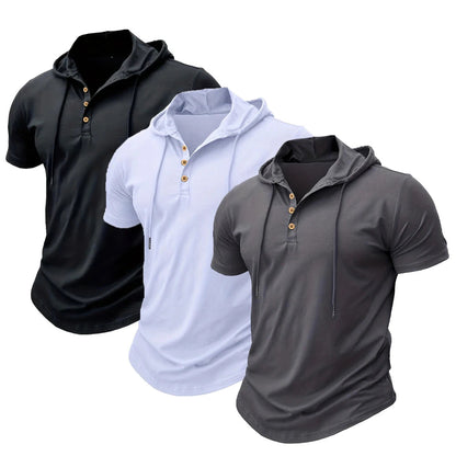 Herre Slim-Fit Hættetrøje Letvægt Sports T-Shirt