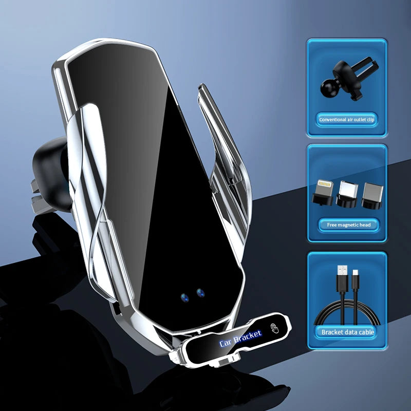 Magnetisk Mobilholder til Bil med Trådløs Opladning og Autosensor