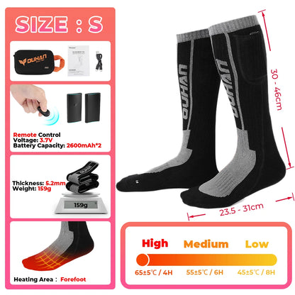 Genopladelige Varmestrømper til Vinter med Fjernbetjening