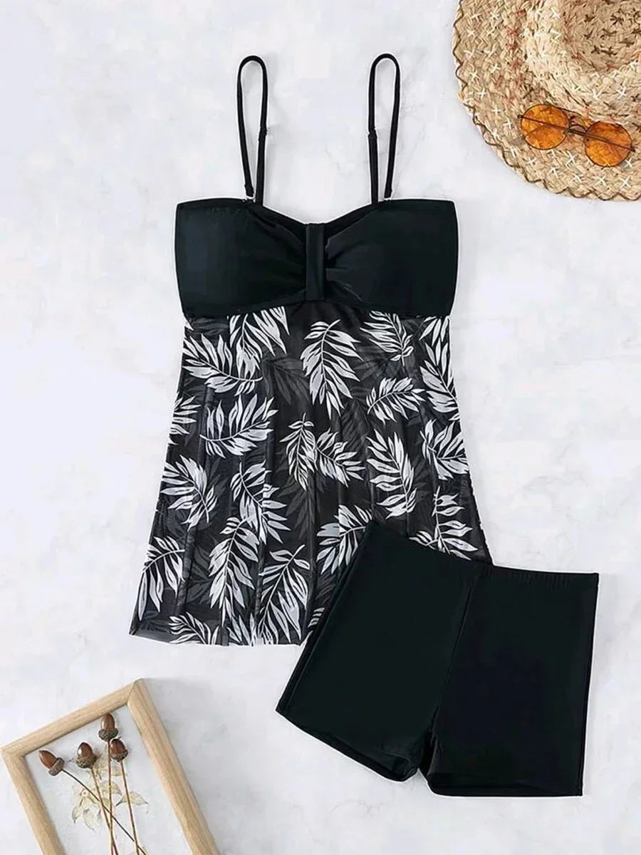 Dame Badekjole med Mesh-print