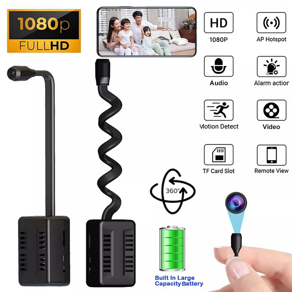 HD 1080P Mini WiFi-sikkerhedskamera med Persondetektion