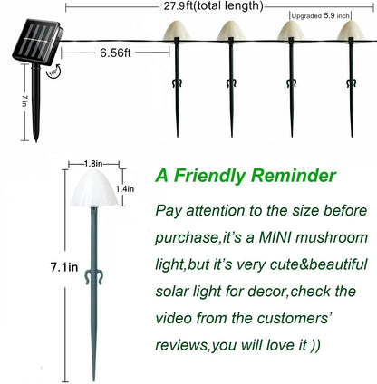 10 LED Solcelledrevne Havelamper i Svampedesign