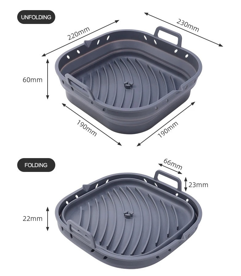 Genanvendelige Silikonebakker til Airfryer 5,5–7,5 L