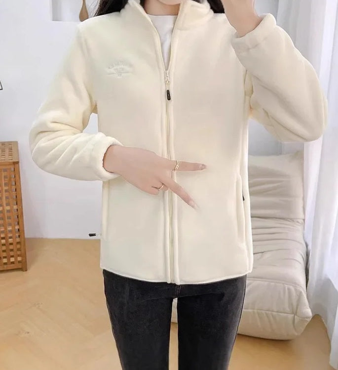 Tyk Fleece Vinterjakke med Lynlås til Kvinder