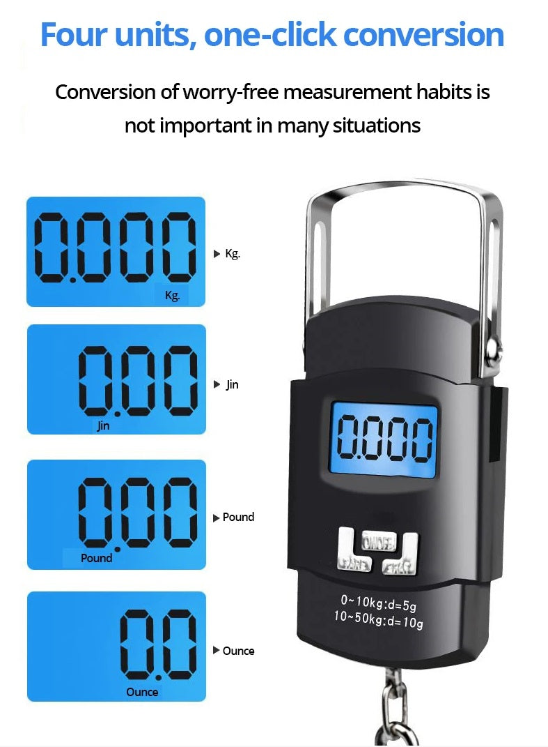 Håndholdt Digital Bagagevægt 50 kg med LCD
