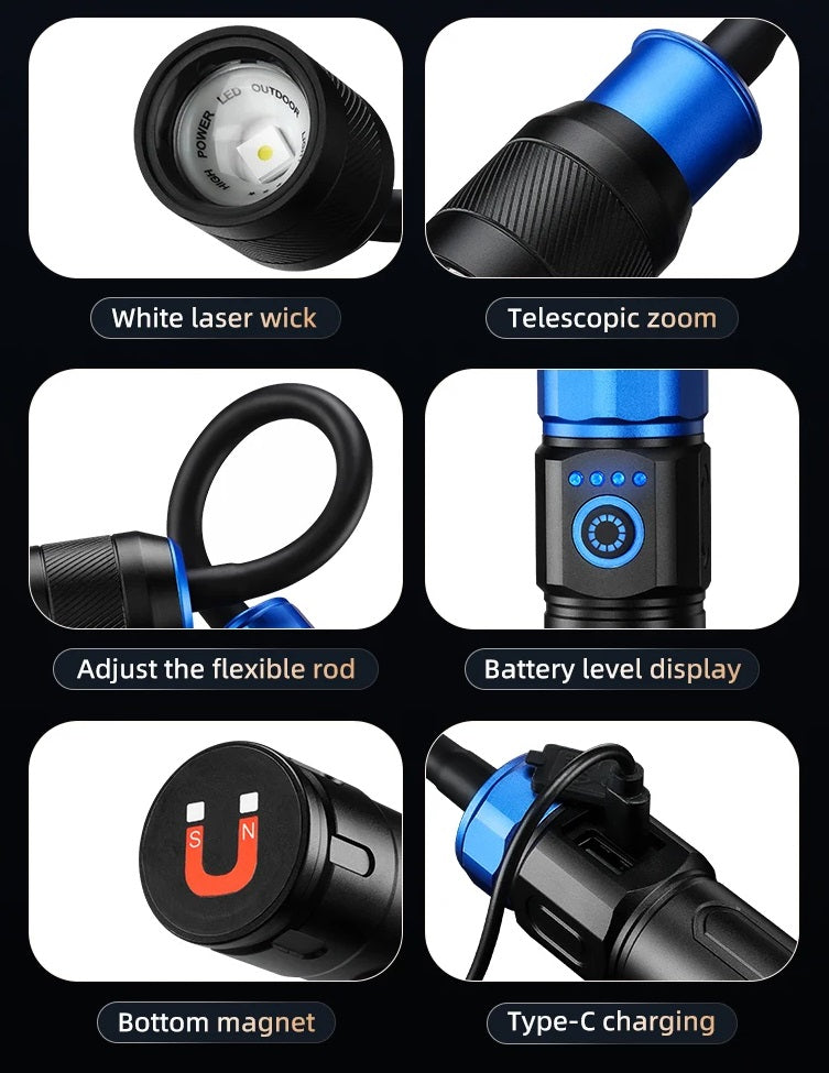 Genopladelig 360° Roterende LED-arbejdslygte